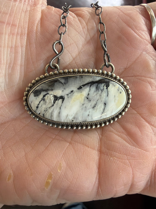 Small Oval White Buffalo Necklace