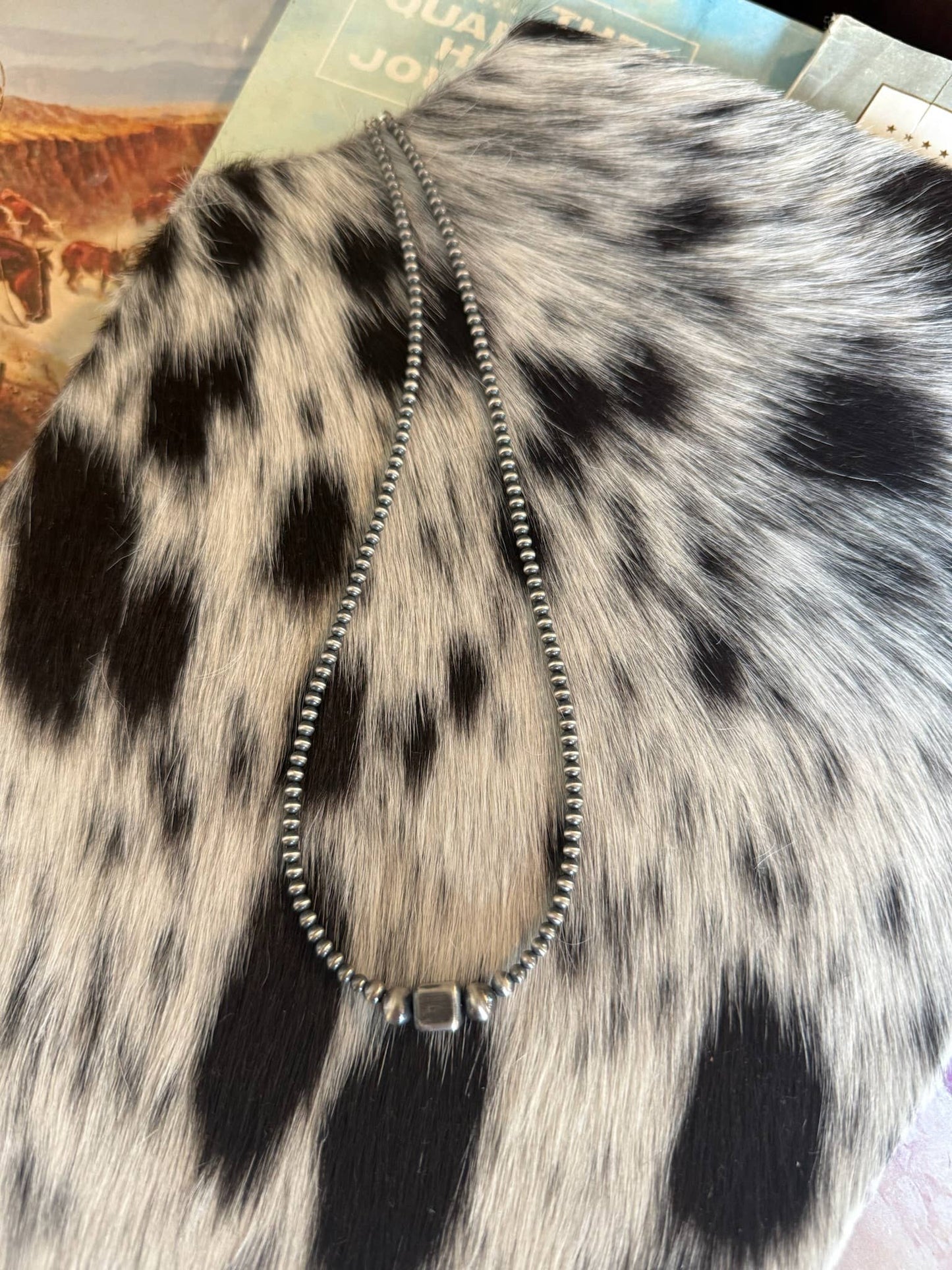 Sterling Square Bead with Sterling Pearls