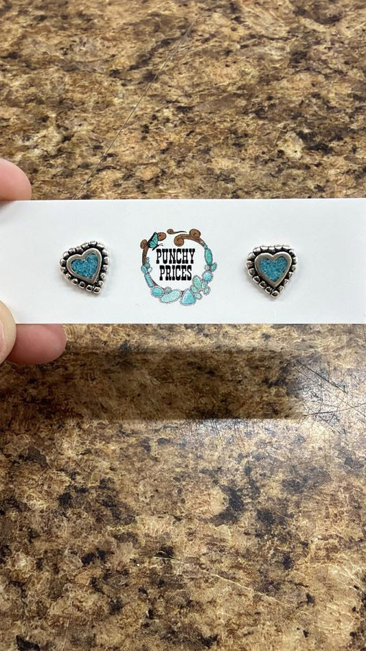 Crushed Turquoise Hearts