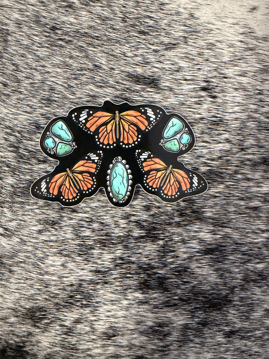 Monarch + Turquoise Sticker